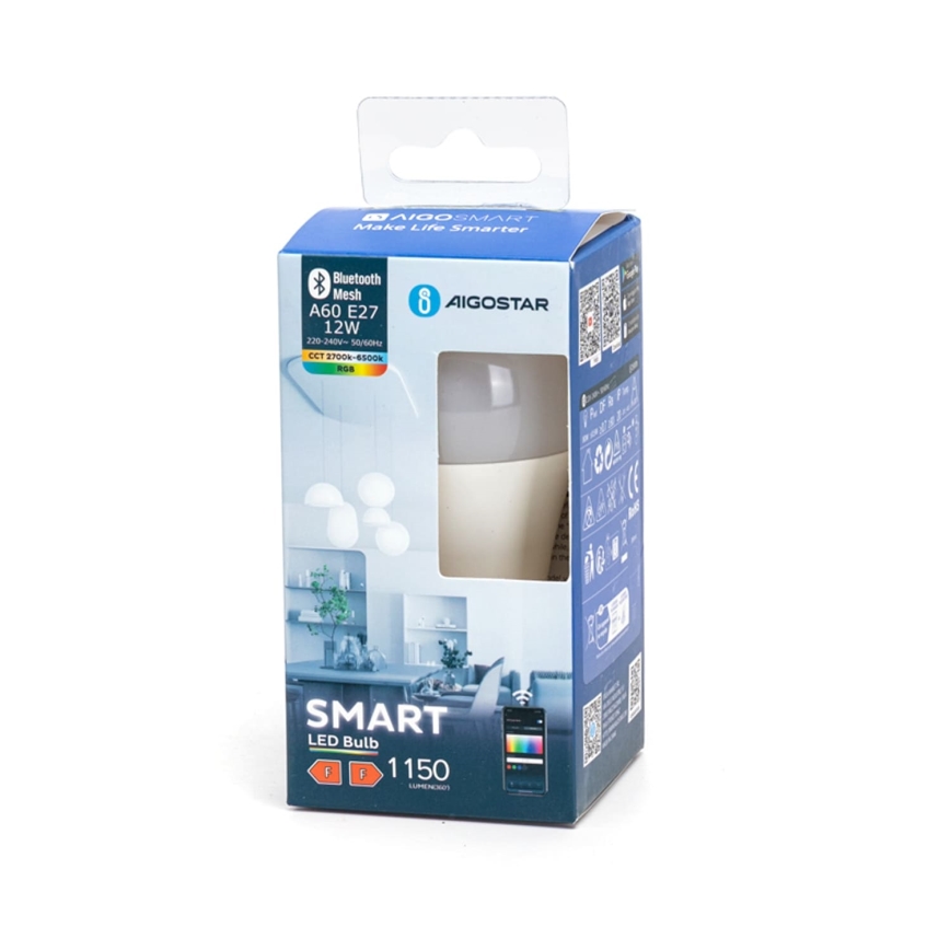 Ściemniana żarówka LED RGBW A60 E27/12W/230V 2700-6500K - Aigostar