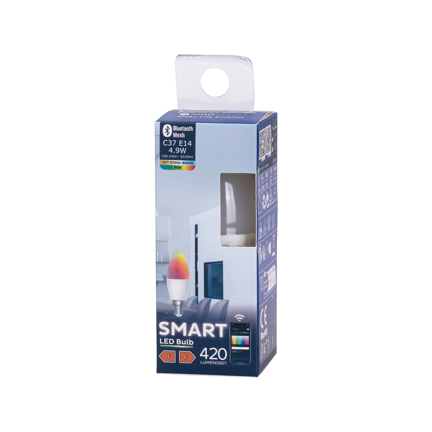 Ściemniana żarówka LED RGBW C37 E14/4,9W/230V 2700-6500K - Aigostar