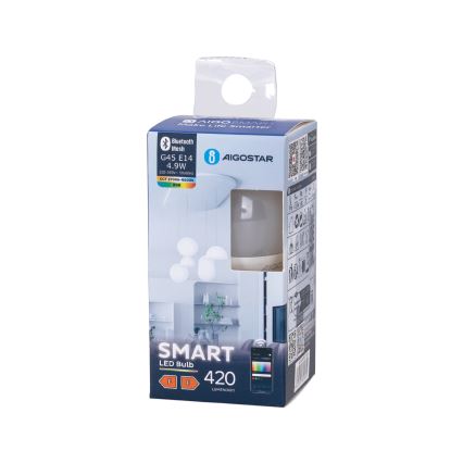 Ściemniana żarówka LED RGBW G45 E14/4,9W/230V 2700-6500K - Aigostar