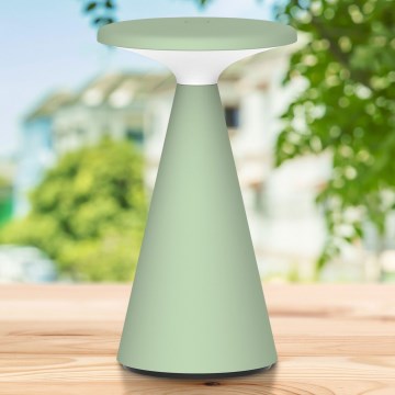 LED Ściemn. dotykowa zewn. lampa stołowa PAROS LED/1,8W/5V USB 1800 mAh IP44 zielony