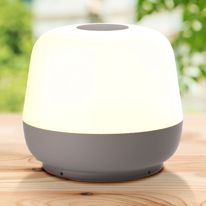 LED Ściemn. dotykowa zewn. lampa stołowa SAMBA LED/1,2W/5V USB 1200 mAh IP44 szare