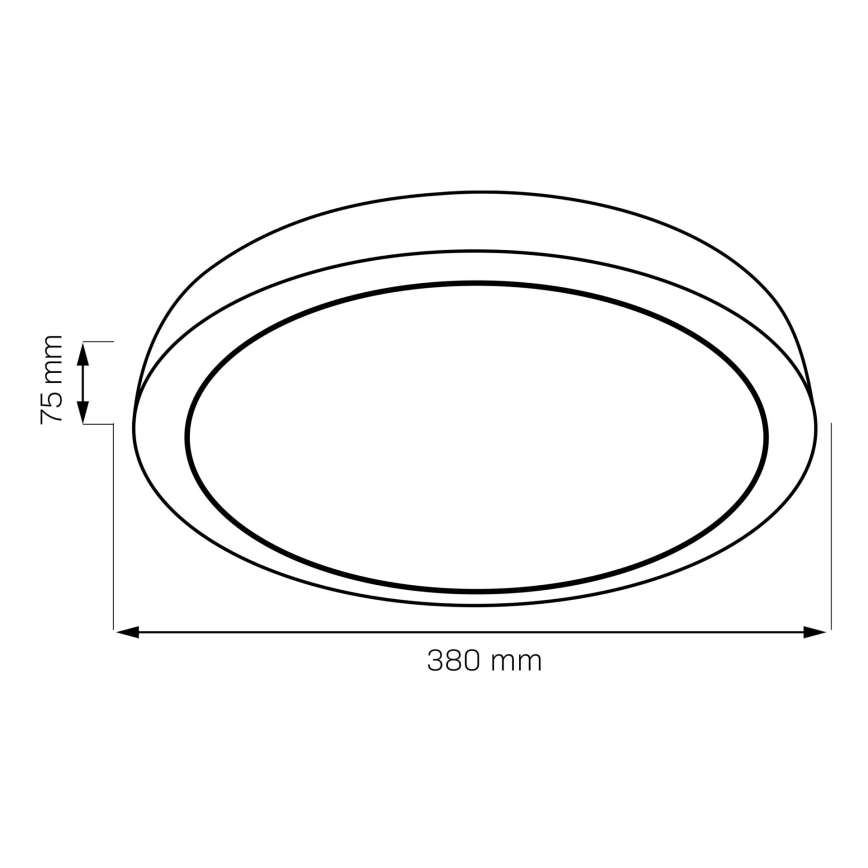 LED Ściemnialny plafon łazienkowy HALINA LED/48W/230V 3000-6000K śr. 38 cm IP44 czarny + zdalne sterowanie