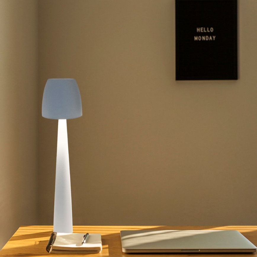 LED Ściemnialna ładowalna dotykowa lampa stołowa LED/3W/5V 3000-6000K 1800 mAh biały