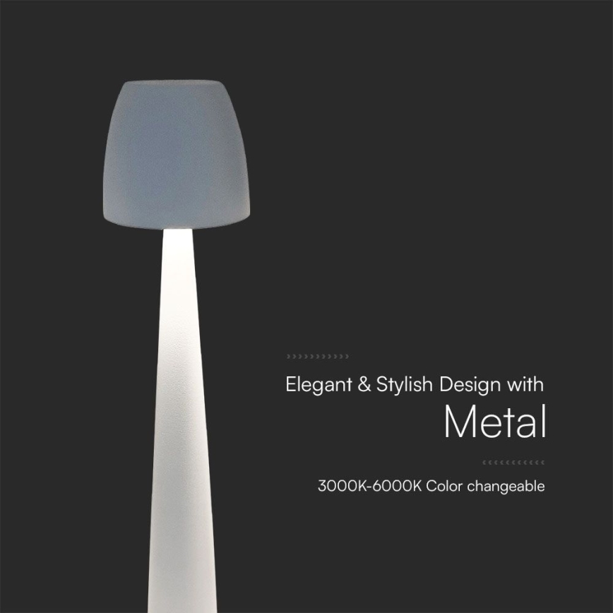 LED Ściemnialna ładowalna dotykowa lampa stołowa LED/3W/5V 3000-6000K 1800 mAh biały