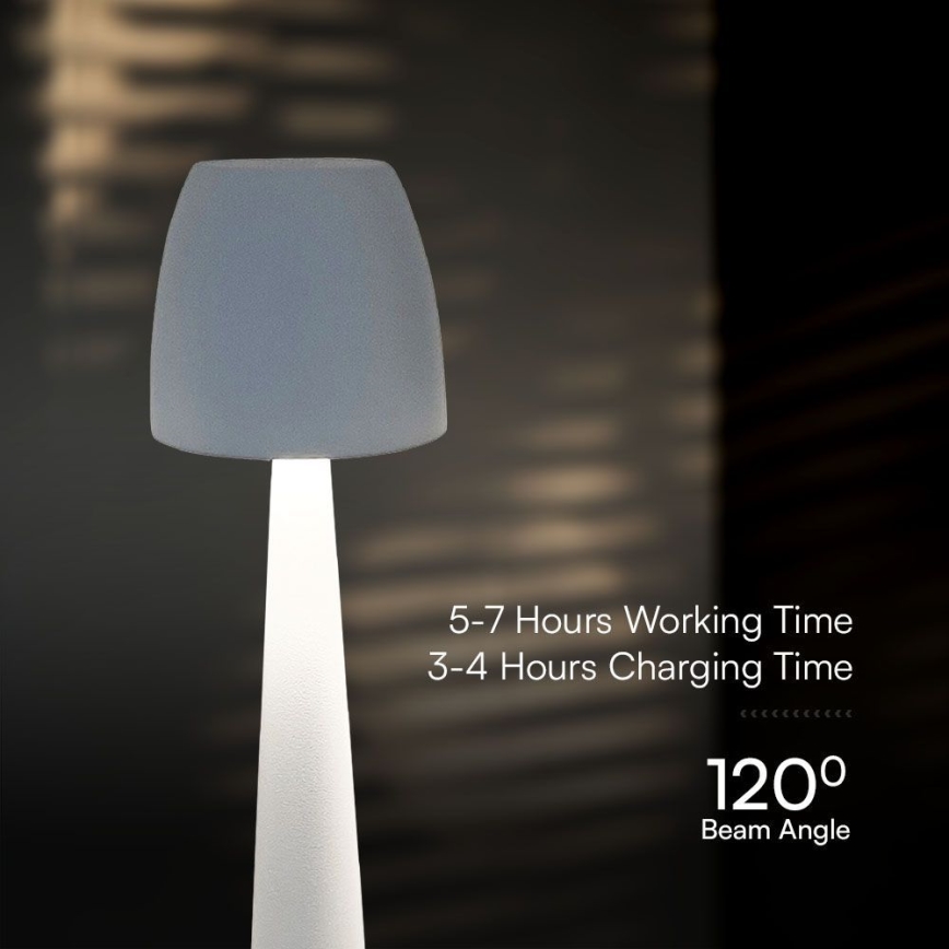 LED Ściemnialna ładowalna dotykowa lampa stołowa LED/3W/5V 3000-6000K 1800 mAh biały