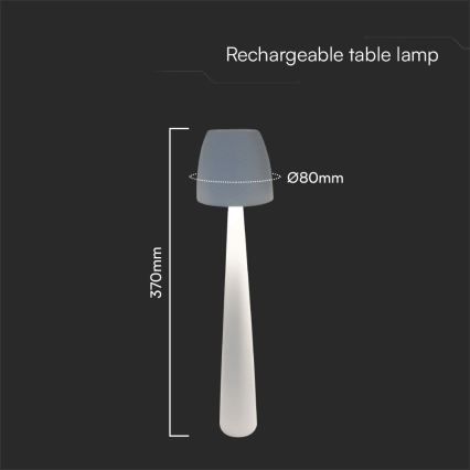 LED Ściemnialna ładowalna dotykowa lampa stołowa LED/3W/5V 3000-6000K 1800 mAh biały