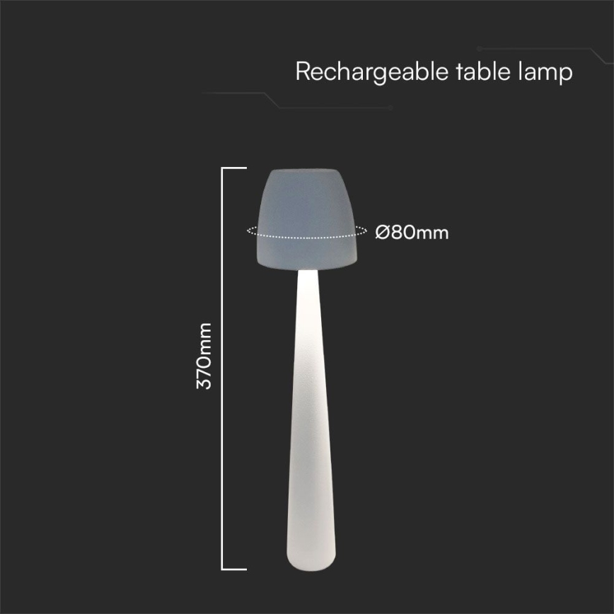 LED Ściemnialna ładowalna dotykowa lampa stołowa LED/3W/5V 3000-6000K 1800 mAh biały