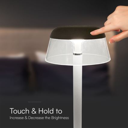 LED Ściemnialna ładowalna dotykowa lampa stołowa LED/3W/5V 3000-6000K 1800 mAh biały