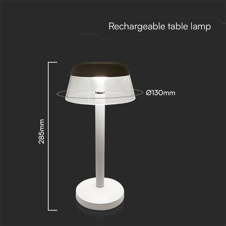 LED Ściemnialna ładowalna dotykowa lampa stołowa LED/3W/5V 3000-6000K 1800 mAh biały