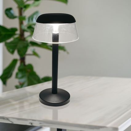 LED Ściemnialna ładowalna dotykowa lampa stołowa LED/3W/5V 3000-6000K 1800 mAh czarny