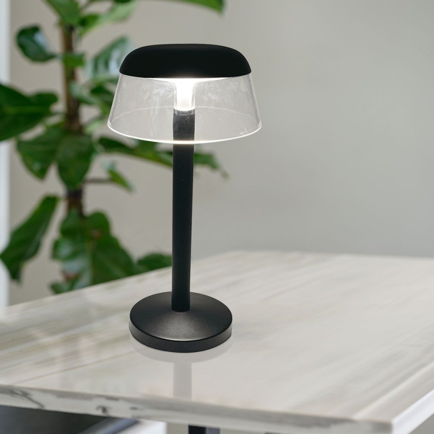 LED Ściemnialna ładowalna dotykowa lampa stołowa LED/3W/5V 3000-6000K 1800 mAh czarny