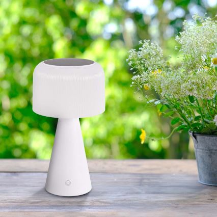 LED Ściemnialna dotykowa lampa stołowa solarna LIMA LED/3,7V 1800 mAh 3000/4000/5000K IP44 biały