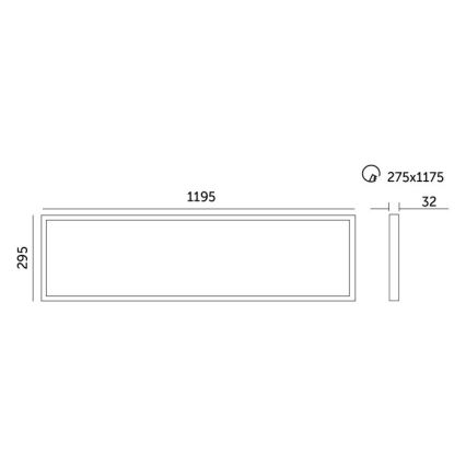 LED Ściemnialny panel natynkowy CAPRI LED/25/36/40W/230V 3000/4000/5700K IP44 30x120 cm