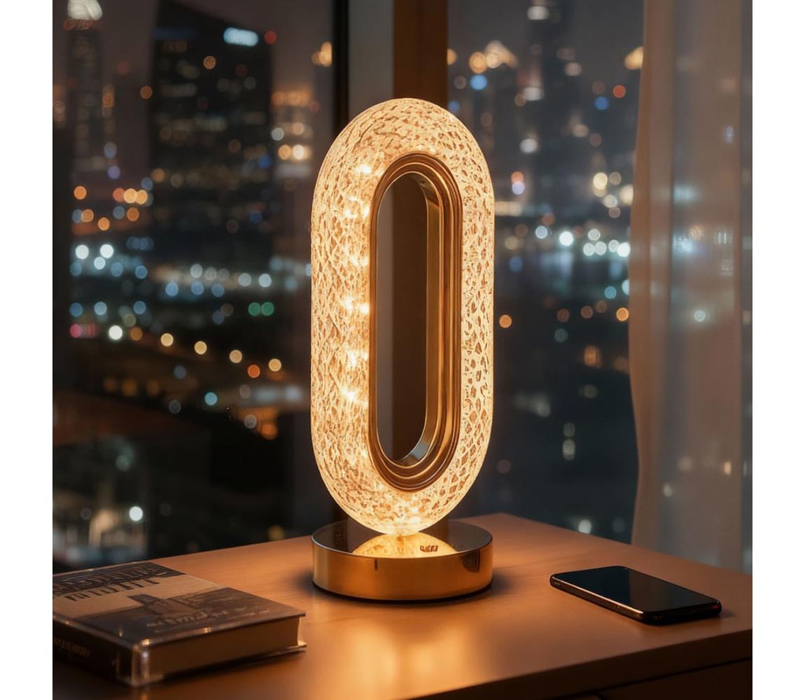 LED ściemnialna ładowalna lampa biurkowa DUBAI LED/2W/5V 400 mAh złota
