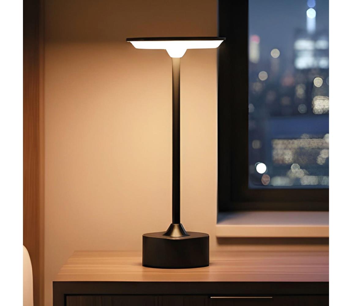 LED ściemnialna ładowalna lampa biurkowa NEW YORK LED/1,8W/5V 1200 mAh czarna