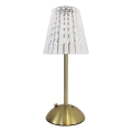 LED Ściemnialna akumulatorowa dotykowa lampa stołowa ELBA LED/1,6W/800 mAh 3000/4000/6000K złoty/przezroczysty