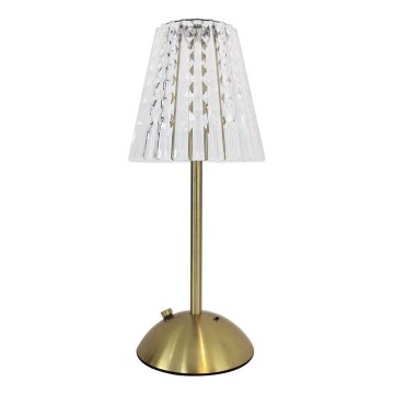 LED Ściemnialna akumulatorowa dotykowa lampa stołowa ELBA LED/1,6W/800 mAh 3000/4000/6000K złoty/przezroczysty