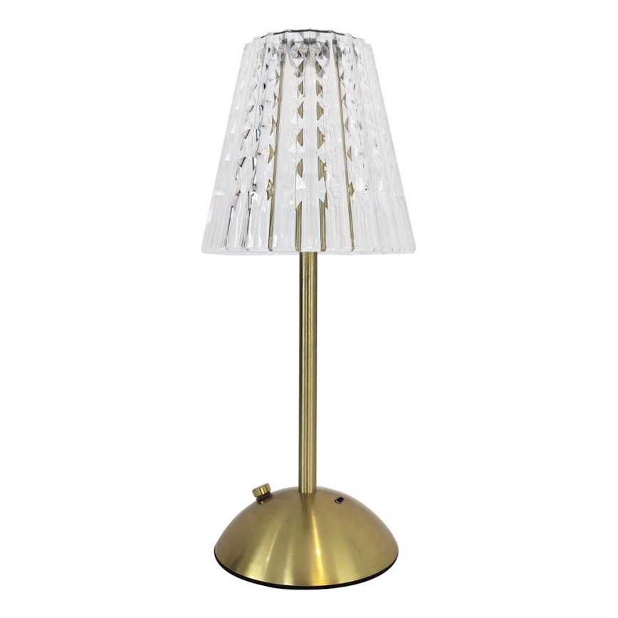 LED Ściemnialna akumulatorowa dotykowa lampa stołowa ELBA LED/1,6W/800 mAh 3000/4000/6000K złoty/przezroczysty