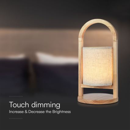 LED Ściemnialna akumulatorowa dotykowa lampa stołowa LED/1,5W/5V 3000K 1800 mAh beżowy