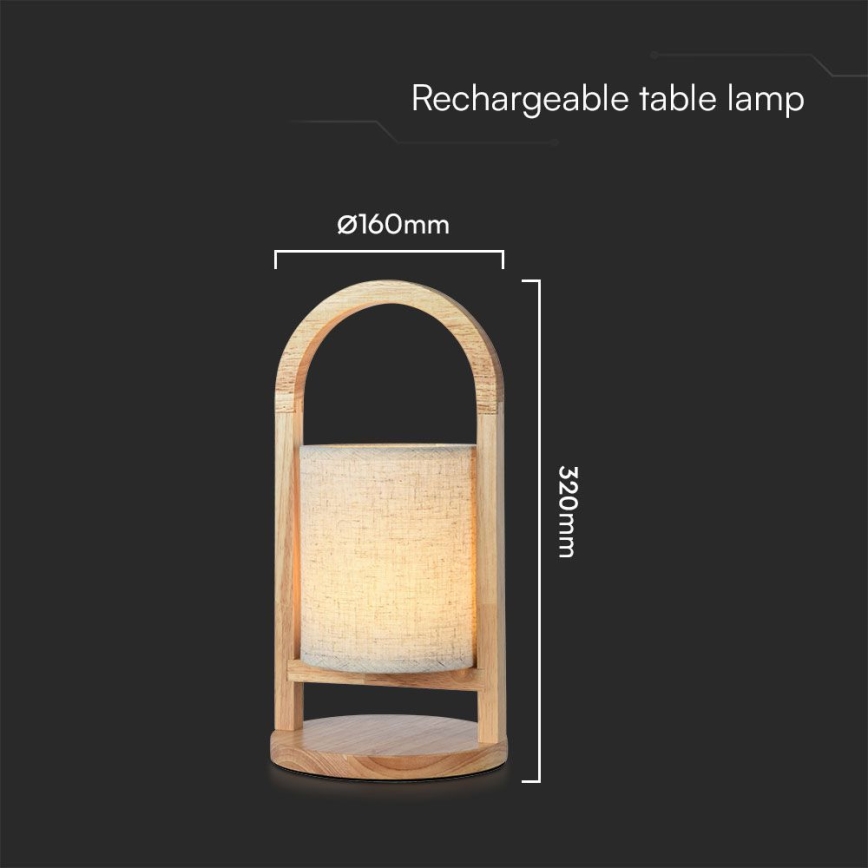 LED Ściemnialna akumulatorowa dotykowa lampa stołowa LED/1,5W/5V 3000K 1800 mAh beżowy