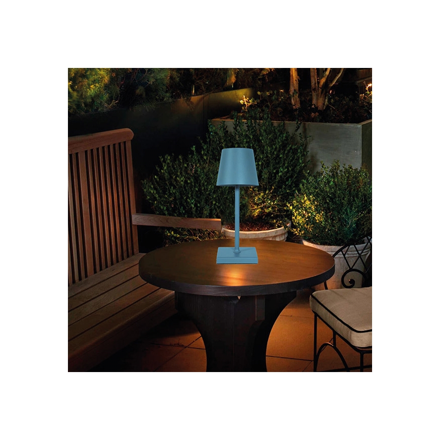 LED Ściemnialna akumulatorowa dotykowa lampa stołowa LED/3,5W/5V 5200mAh niebieska
