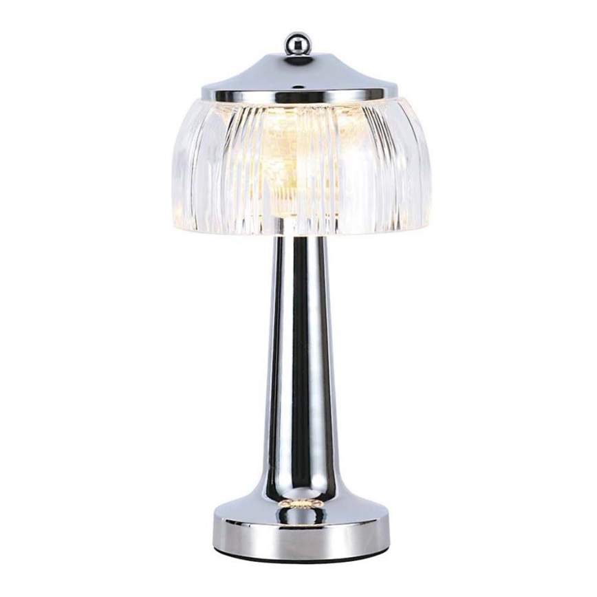 LED Ściemnialna akumulatorowa dotykowa lampka stołowa LED/1W/5V 3000-6000K 1800 mAh chrom błyszczący