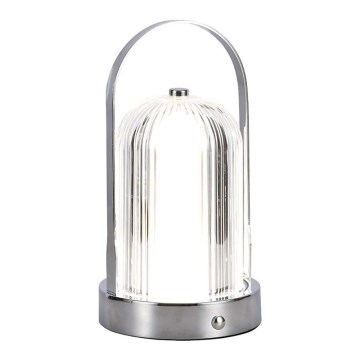 LED Ściemnialna akumulatorowa dotykowa lampka stołowa LED/1W/5V 3000-6000K 1800 mAh matowy chrom