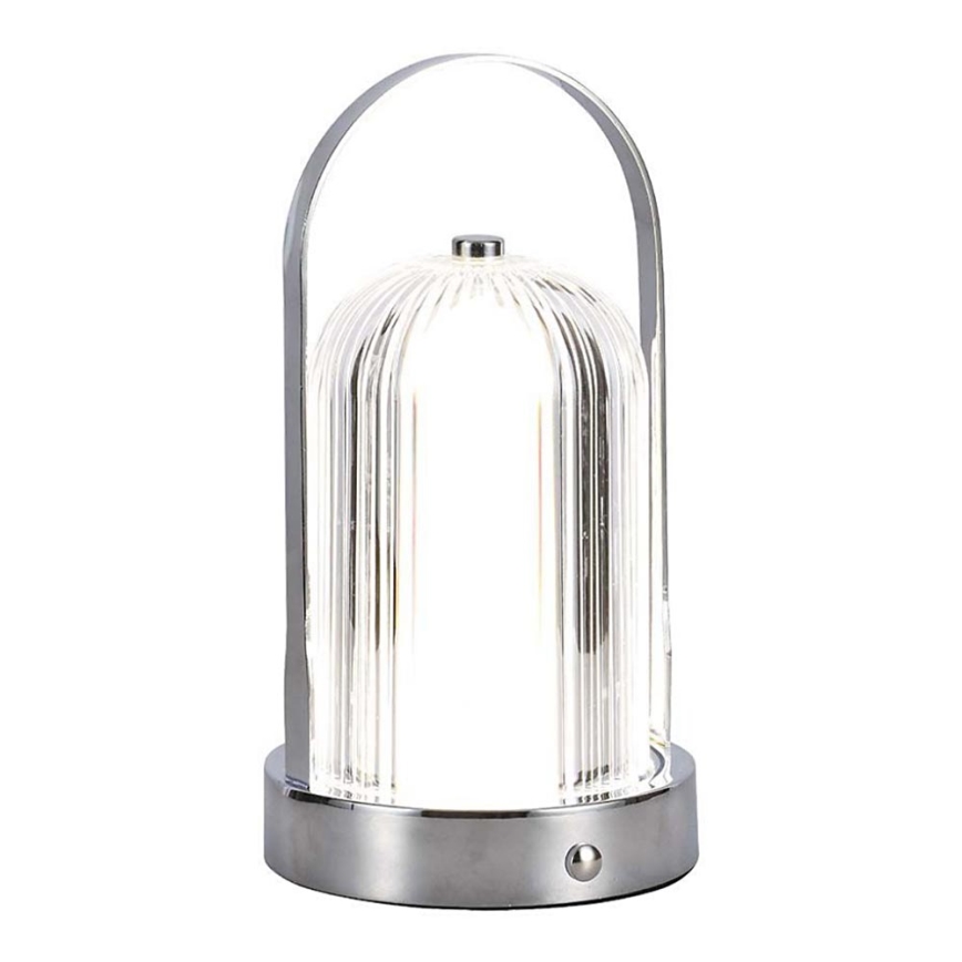 LED Ściemnialna akumulatorowa dotykowa lampka stołowa LED/1W/5V 3000-6000K 1800 mAh matowy chrom