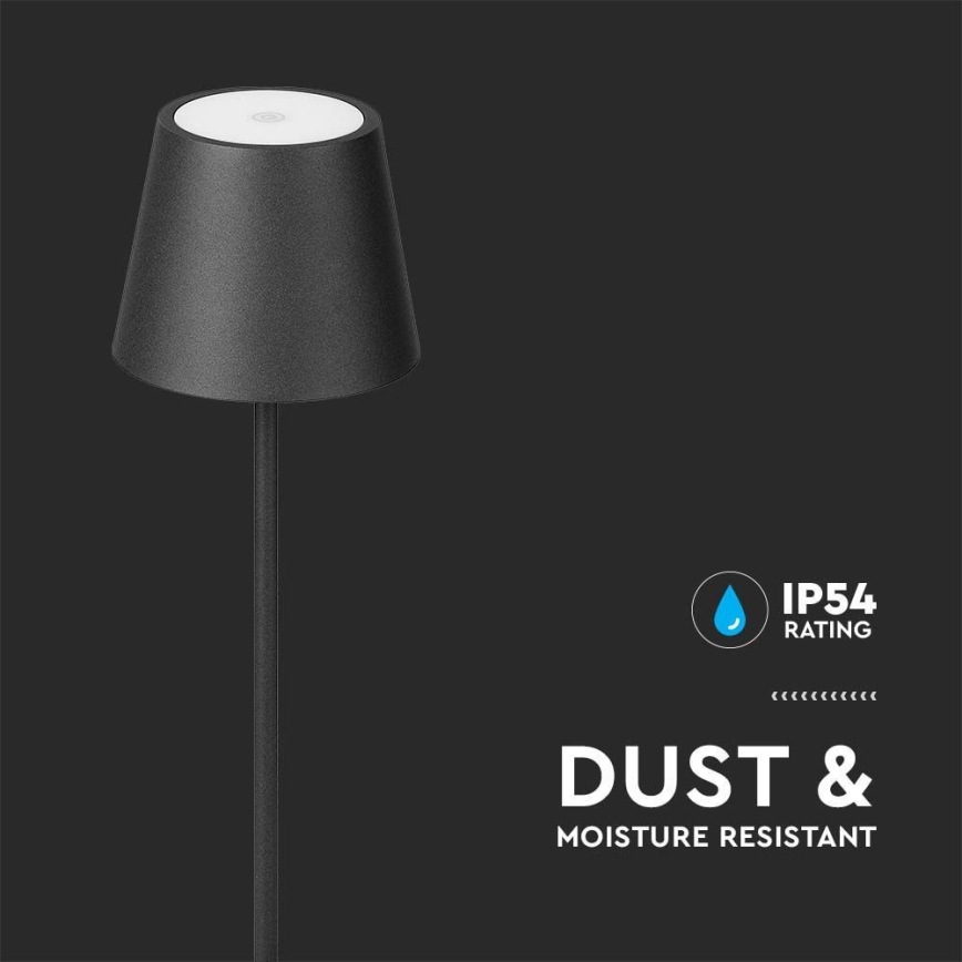 LED Ściemnialna akumulatorowa lampa podłogowa 3w1 LED/4W/5V 4400 mAh 3000K IP54 czarna