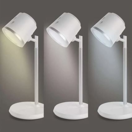 LED Ściemnialna akumulatorowa lampa stołowa 4w1 LED/6W/3,7V 3000K/4000K/6500K 1500mAh biały