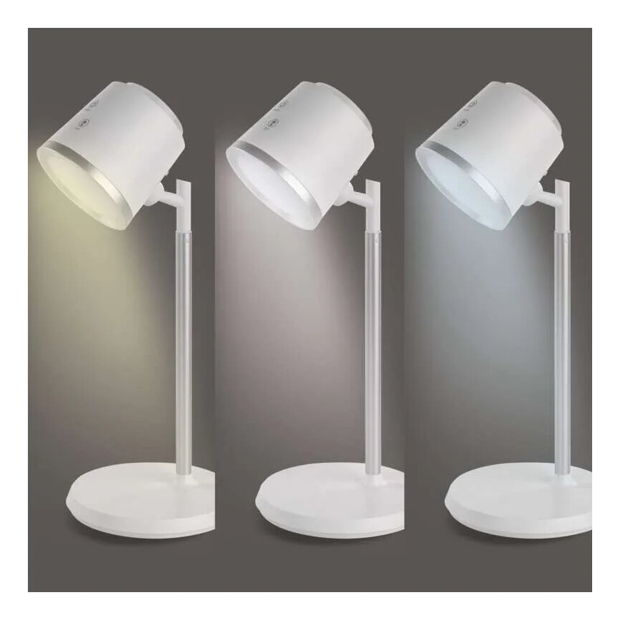LED Ściemnialna akumulatorowa lampa stołowa 4w1 LED/6W/3,7V 3000K/4000K/6500K 1500mAh biały