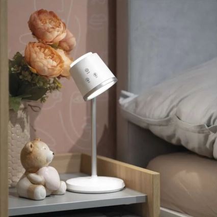 LED Ściemnialna akumulatorowa lampa stołowa 4w1 LED/6W/3,7V 3000K/4000K/6500K 1500mAh biały