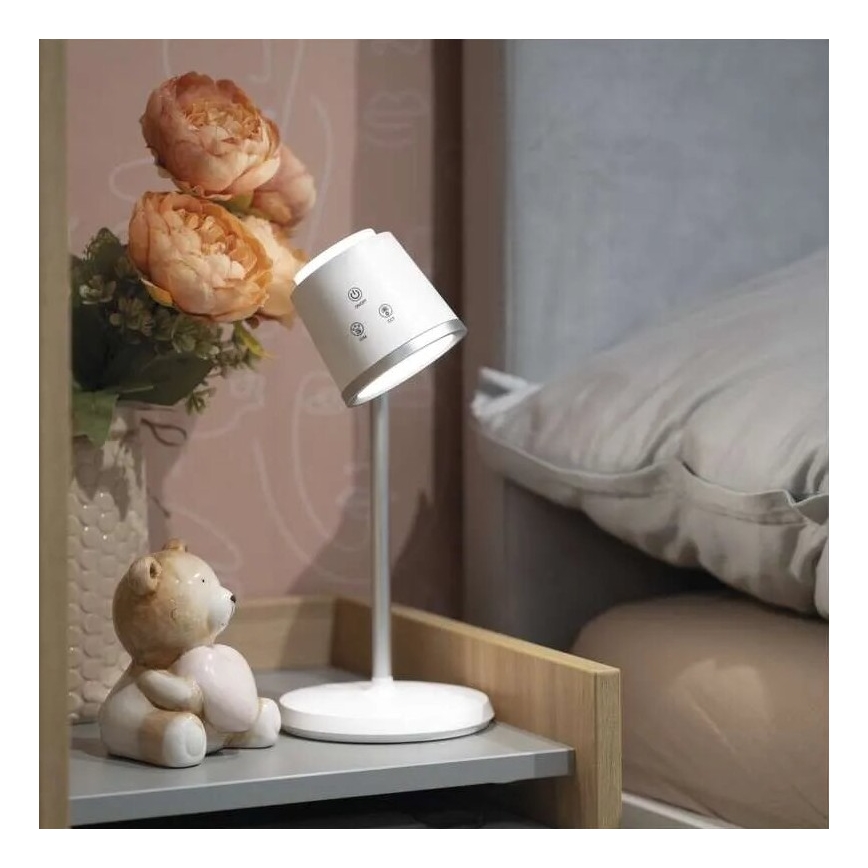 LED Ściemnialna akumulatorowa lampa stołowa 4w1 LED/6W/3,7V 3000K/4000K/6500K 1500mAh biały