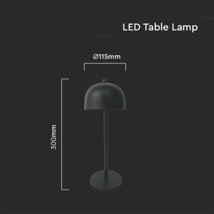 LED Ściemnialna akumulatorowa dotykowa lampa stołowa LED/1W/5V 3000-6000K 1800 mAh czarna