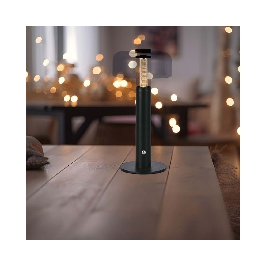 LED Ściemnialna akumulatorowa dotykowa lampka stołowa LED/1W/5V 3000K 1800 mAh czarna