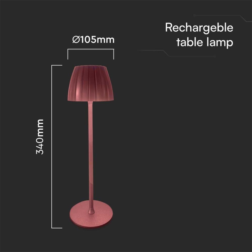 LED Ściemnialna akumulatorowa dotykowa lampka stołowa LED/2,7W/5V 3000/4000/6000K 1800 mAh brązowa