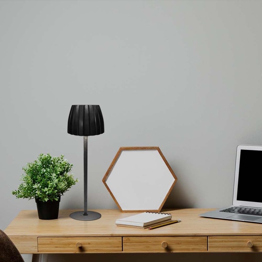 LED Ściemnialna akumulatorowa dotykowa lampka stołowa LED/2,7W/5V 3000/4000/6000K 1800 mAh czarna