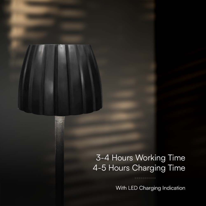 LED Ściemnialna akumulatorowa dotykowa lampka stołowa LED/2,7W/5V 3000/4000/6000K 1800 mAh czarna