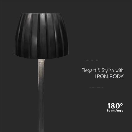 LED Ściemnialna akumulatorowa dotykowa lampka stołowa LED/2,7W/5V 3000/4000/6000K 1800 mAh czarna