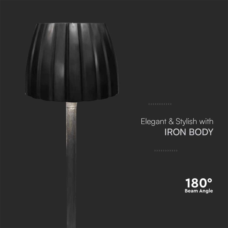 LED Ściemnialna akumulatorowa dotykowa lampka stołowa LED/2,7W/5V 3000/4000/6000K 1800 mAh czarna