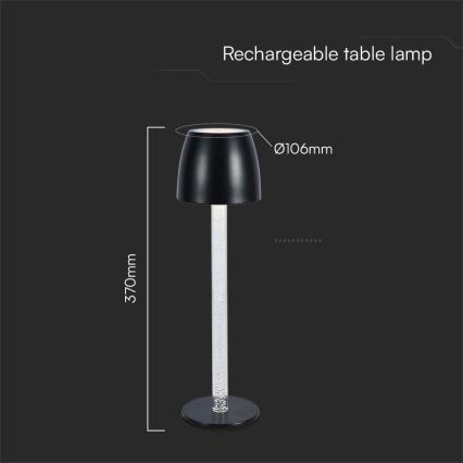 LED Ściemnialna ładowalny dotykowa Lampa stołowa LED/3W/5V 3000K 1800 mAh biały