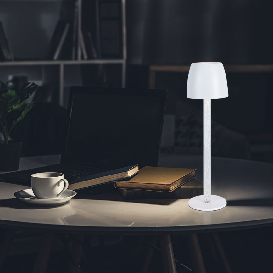 LED Ściemnialna ładowalna dotykowa Lampa stołowa LED/3W/5V 3000K 1800 mAh czarny