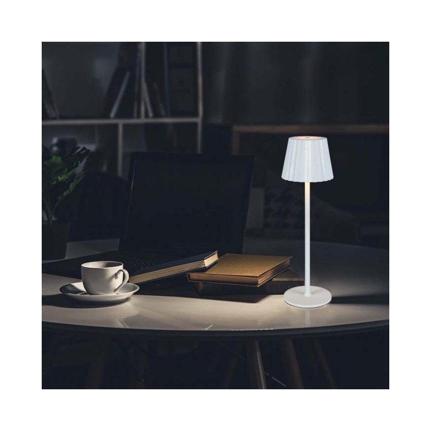 LED Ściemnialna akumulatorowa dotykowa lampa stołowa LED/4W/5V 3000-6000K 1800 mAh biała
