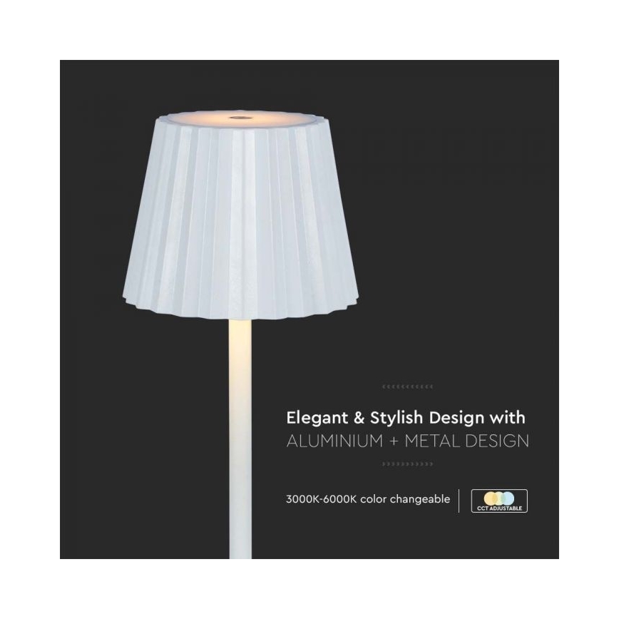 LED Ściemnialna akumulatorowa dotykowa lampa stołowa LED/4W/5V 3000-6000K 1800 mAh biała