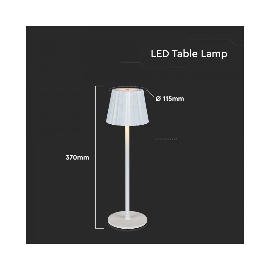 LED Ściemnialna akumulatorowa dotykowa lampa stołowa LED/4W/5V 3000-6000K 1800 mAh biała