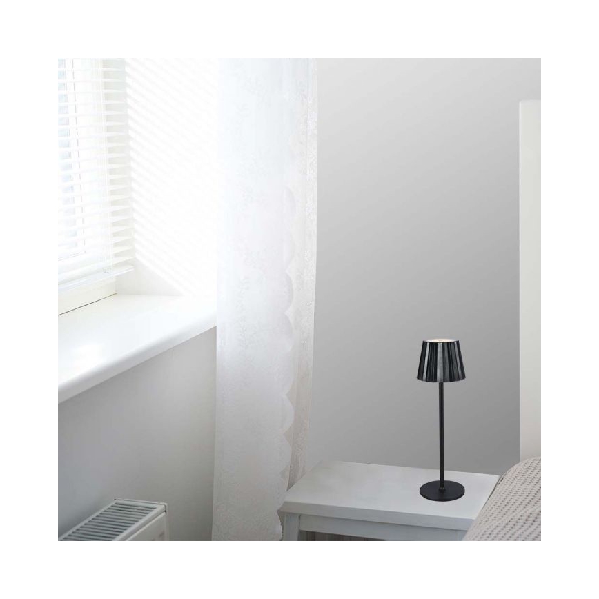 LED Ściemnialna akumulatorowa dotykowa lampa stołowa LED/4W/5V 3000-6000K 1800 mAh czarna