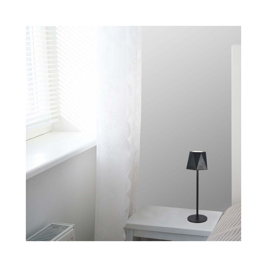 LED Ściemnialna akumulatorowa dotykowa lampa stołowa LED/4W/5V 3000-6000K 1800 mAh czarna