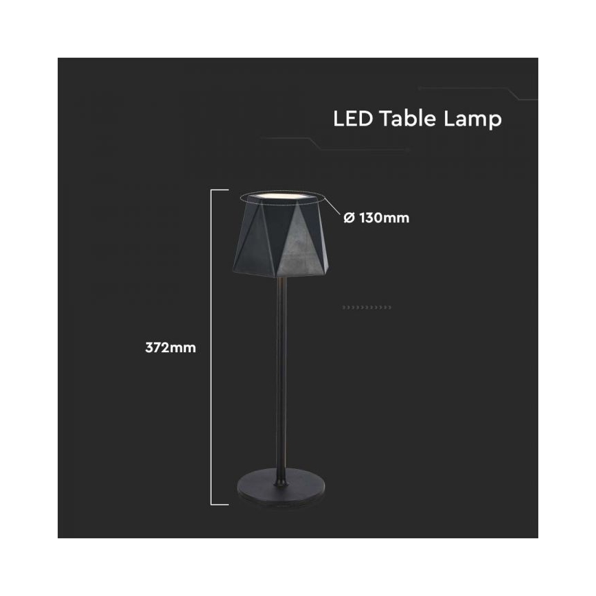 LED Ściemnialna akumulatorowa dotykowa lampa stołowa LED/4W/5V 3000-6000K 1800 mAh czarna