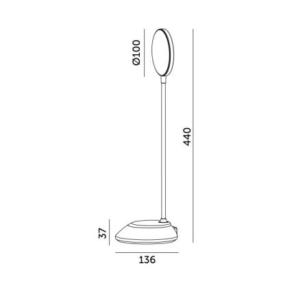 LED Ściemnialna akumulatorowa lampa stołowa VISUA LED/5W/5V 3000-5000K 1200 mAh niebieska