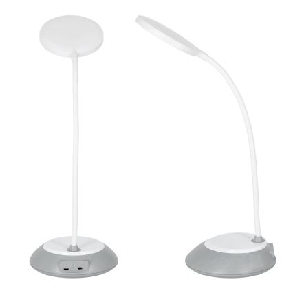 LED Ściemnialna akumulatorowa lampa stołowa VISUA LED/5W/5V 3000-5000K 1200 mAh szara
